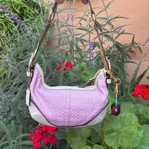 Y2K Pink Coach monogram mini hobo shoulder purse 🍒